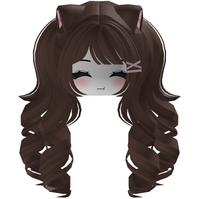 Cute hair emo Y2K cat-ear braids (brown)