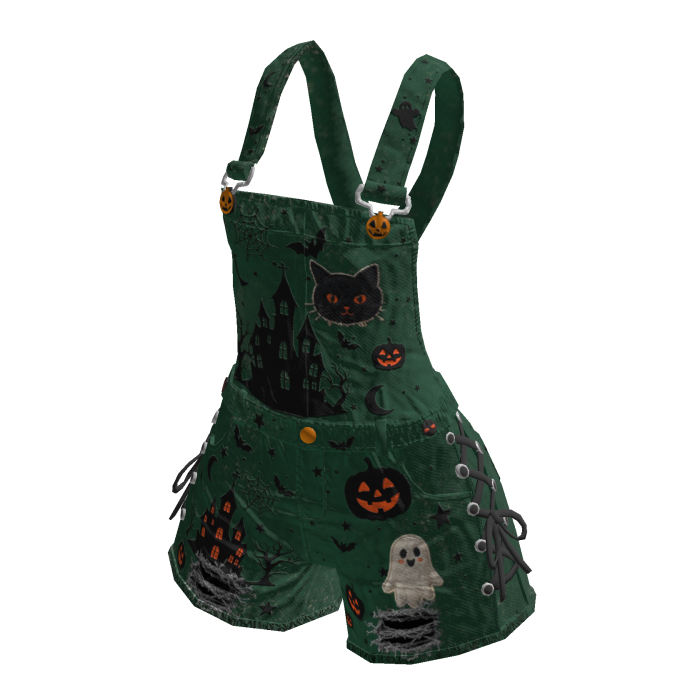 Girl Halloween Overalls (Green)