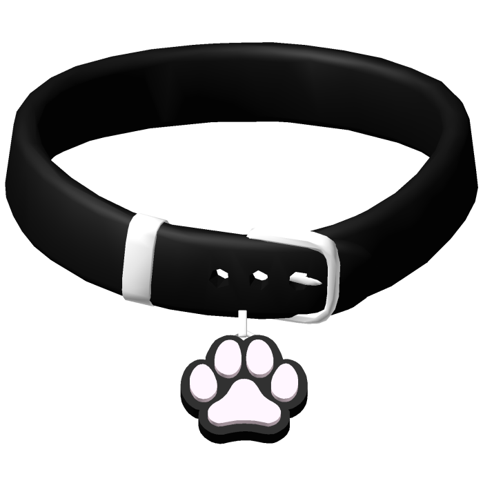 ᰔ cutesy black and pink paw collar