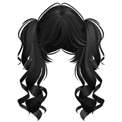 Cute Long Curly Pigtails (Black) Roblox item