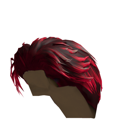 Fluffy red hair with bangs