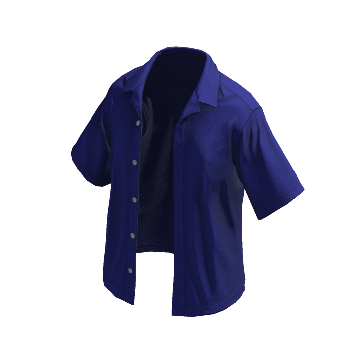 Unbuttoned Open Dark Blue Shirt