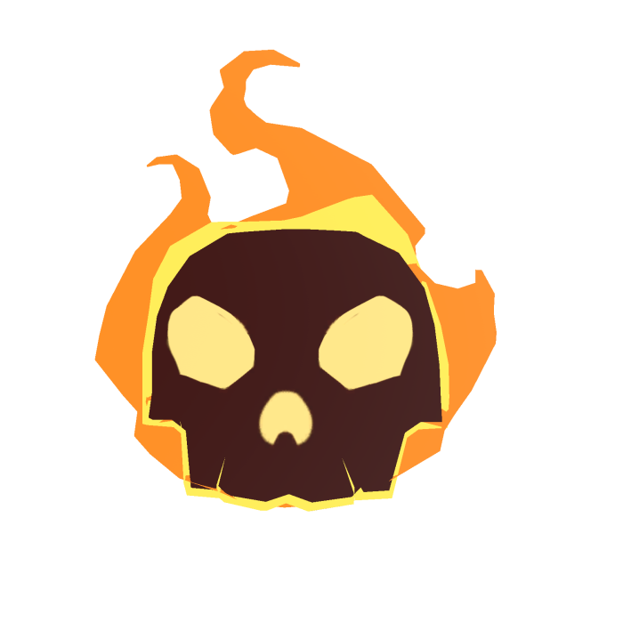 Fire Ghost Skull Head