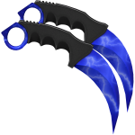 Dual Karambits - Blue Lightning