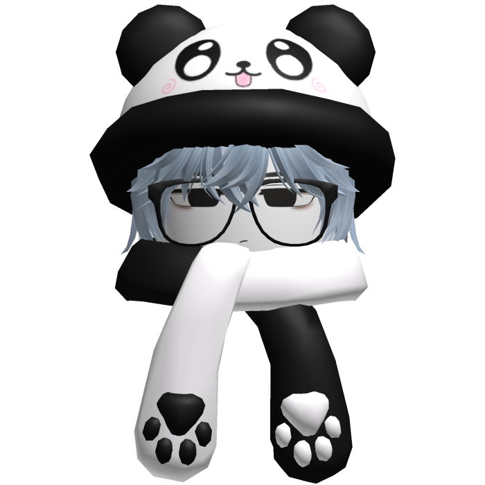 Cute Panda Hat + Scarf Boy Hair Sky Blue