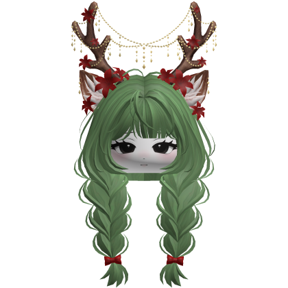 Ethereal Christmas Fairy Fawn Braids w/ Antlers