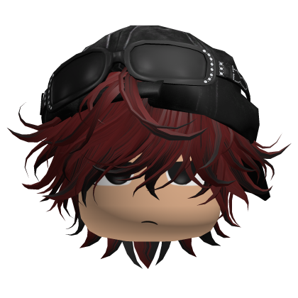 Messy Emo Red&Black Hair W/ Y2k Cap thumbnail