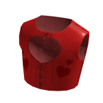 Red heart corset cut out