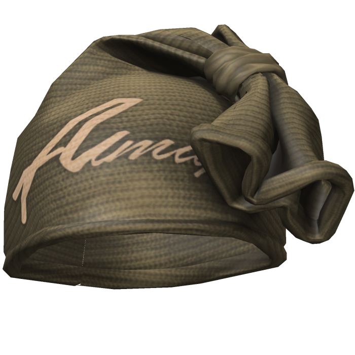 Olive Green & Cream Knotted Wrap Cap Beanie