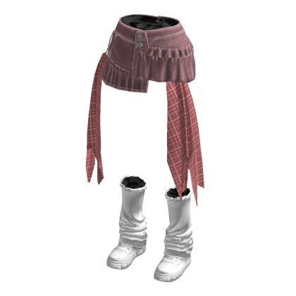 Mini Skirt with Long Side Panels (Pink)