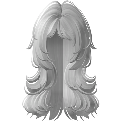 white gray layered long wispy fluffy emo haircut 