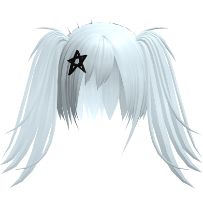 Soft Blue Scene Vkei Long Pigtails w/ Star Clip Roblox item