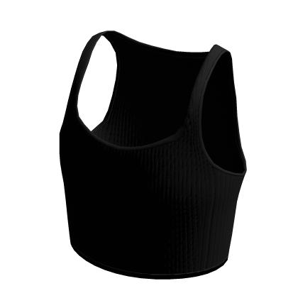 Cropped Tank Top - Plain Black