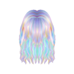 Iridescent Flowy Hair (Rainbow)