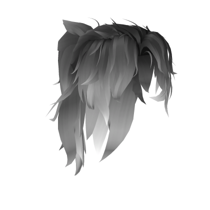 Samurai Long Wavy Hair Ponytail Black to White Roblox item
