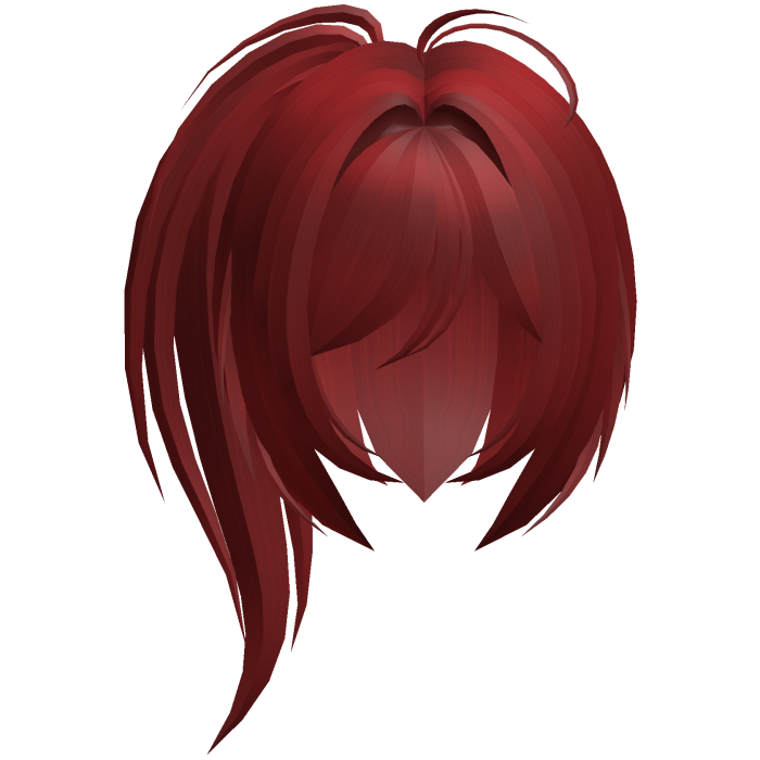 moe emo high messy side ponytail red