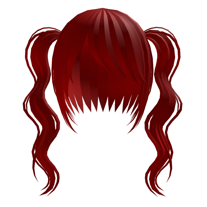 long curled emo pigtails red