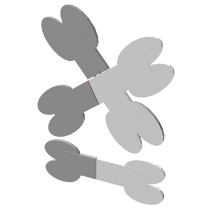 Zombie and Bones White and Gray Clip