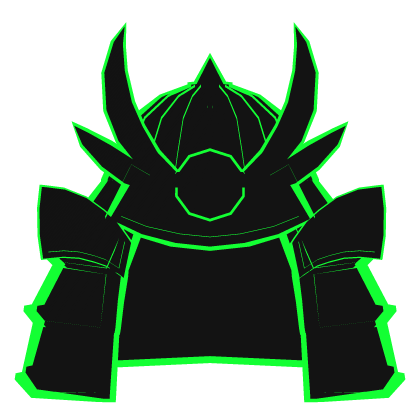 Cartoony Samurai Helmet Green