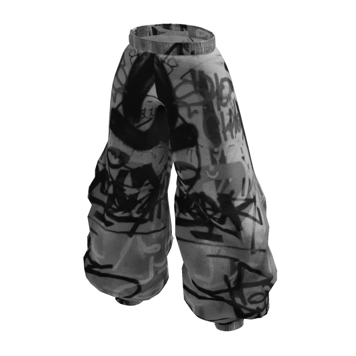 Paint Printed 🎨 Grey Black White Pants