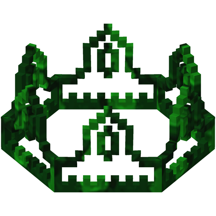 Viridian Green 8-Bit Royal Crown Outline (Addon)
