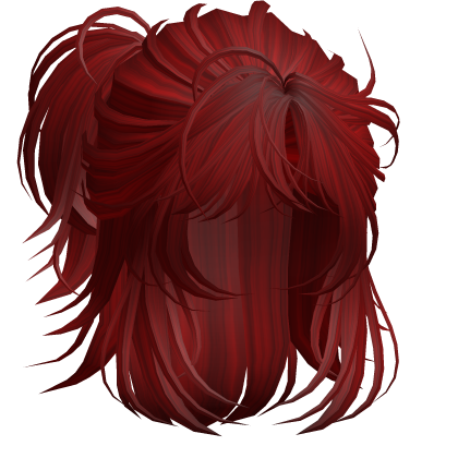 Anime Androg Wolfcut Ponytail Red