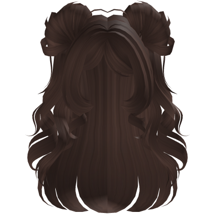 fluffy hair curls emo Y2K cute (Brown) Roblox item