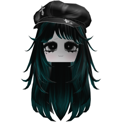 Korblox Y2K Straight Hair w/ Beret & Chibi Face