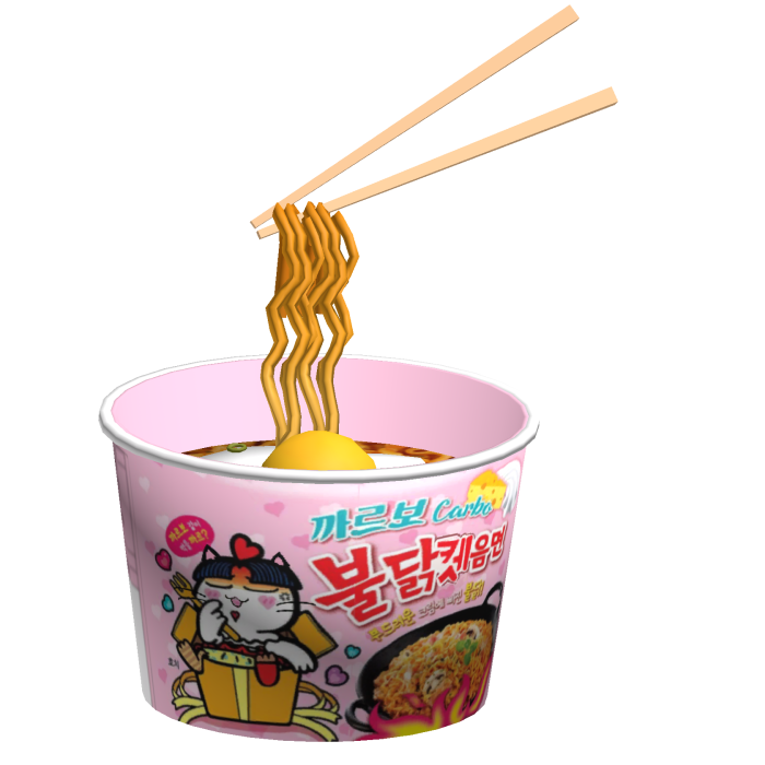 Korean Buldak Pink Carbonara Ramen Face