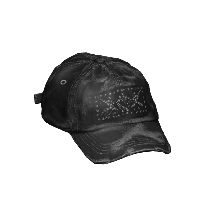 Y2K Washed Black Rhinestone Cap V2