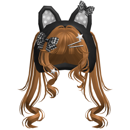Cute Emo Curly Kitty Ear Pigtails w/ Hood Copper