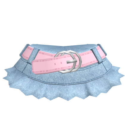 ❌Chibi Doll - Y2K Blue Denim Skirt w Pink belt Roblox item