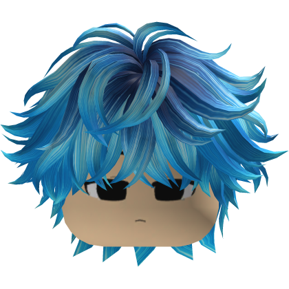 Garoto Emo Fofo Hair Bagunçado Ciano Roblox item