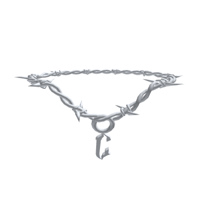 1.0 Barbed Wire Silver Initial Necklace C