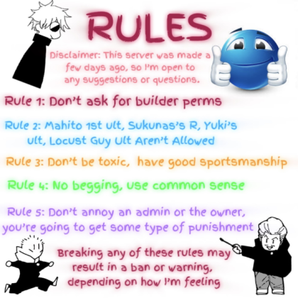 Rules 2.0 JJS/Jujutsu Shenanigans Roblox decal