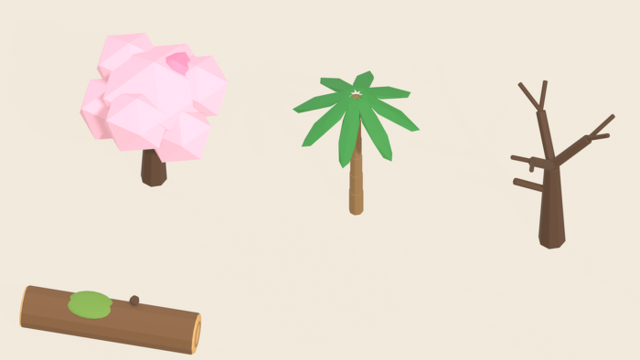Stylized Tree Pack x40 Low Poly Pine Oak Palm preview 4