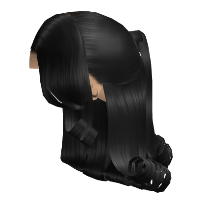 Black Half Up Half Down Flipped Ends Roblox item