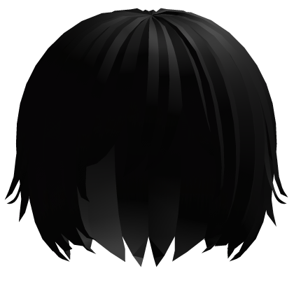 shy emo matte black hair Roblox item