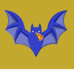 Blue bats that like to eat pizza