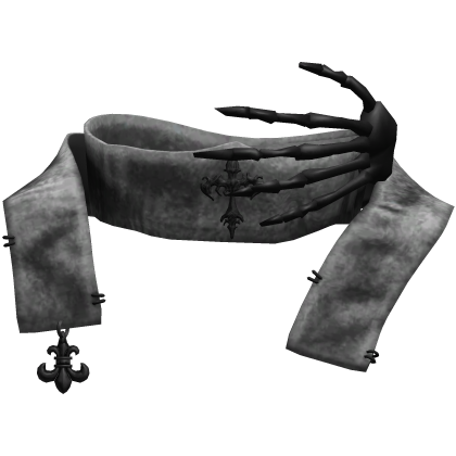 White Emo Skeleton Cross Grunge Gothic Neck Scarf
