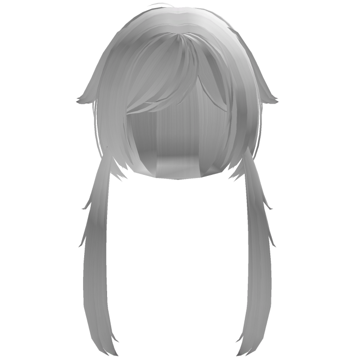 fluffy low jirai pigtails in white