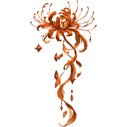 Orange Jeweled Spider Lily Elegant Hair Piece