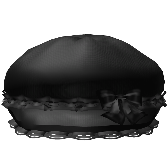 Black Gothic Lace Frill Beret
