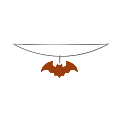 ♡ 1.0 bat in orange w/ silver necklace 