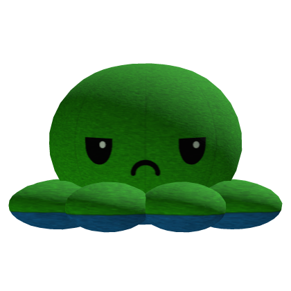 Grumpy Green Octopus Head