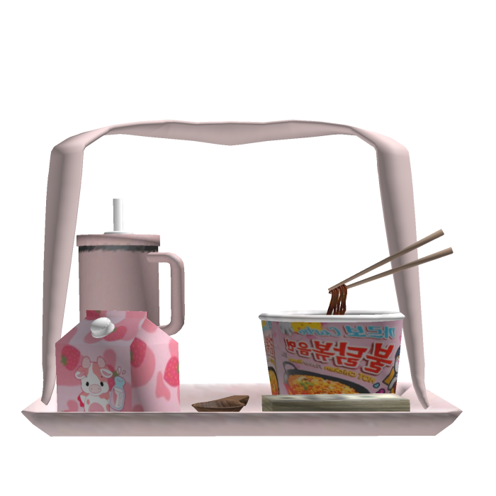 Matching Korean Buldak Pink Ramen Tray