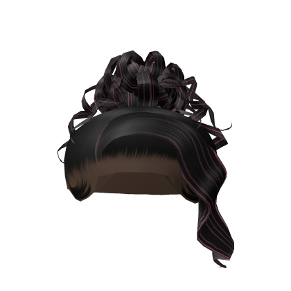 Curly Side Part Bun In Pink Highlights Roblox item