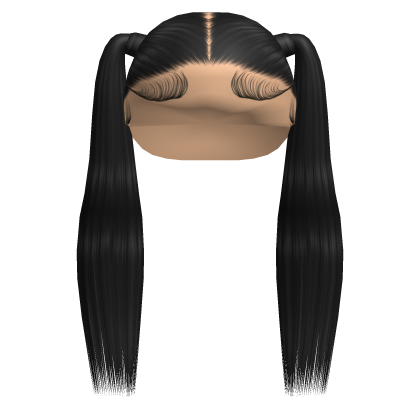 Cute Pigtails Scalp Hair In Black Roblox item