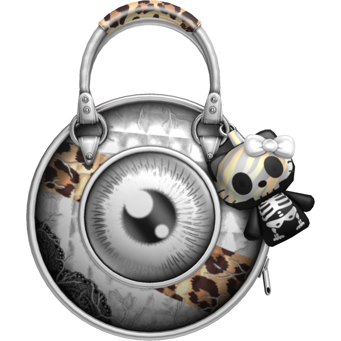 Gyaru Scene Ghoul Monster Eye Bag Cheetah White