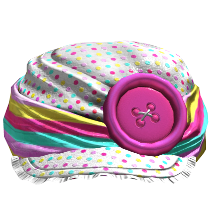 Y2K Confetti White Gyaru Button Ruffle Cap  Roblox item